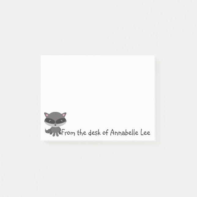 Kleiner Raccoon-Freund Post-it Klebezettel (Vorderseite)