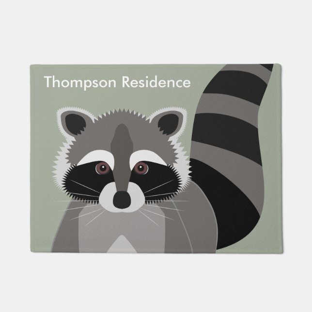 Kleiner Raccoon-Gauner personalisiert Fußmatte (Vorderseite)