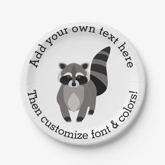 Kleiner Raccoon-Gauner personalisiert Pappteller (Vorderseite)