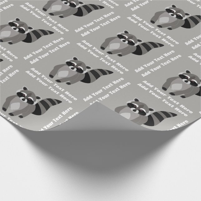 Kleiner Raccoon-Gauner-personalisierte Geschenkpapier (Ecke)