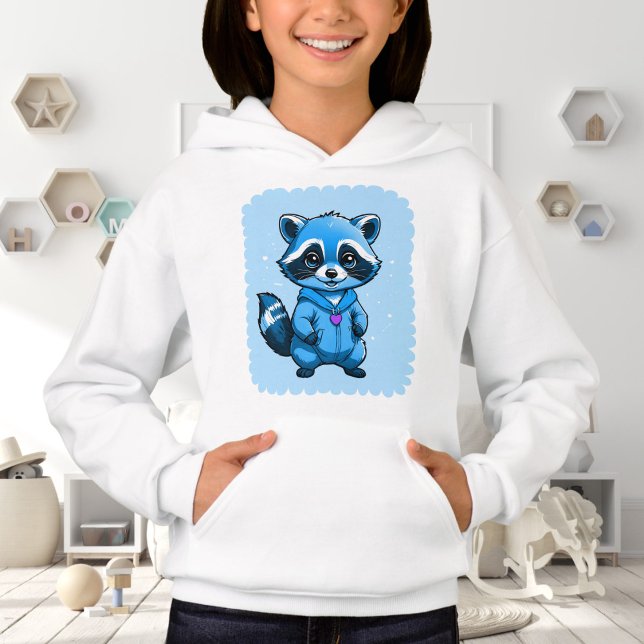 Kleiner Raccoon in Blue Hoodie (Von Creator hochgeladen)