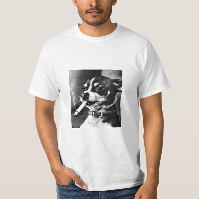 Kleiner rauchender Hund T-Shirt (Vorderseite)