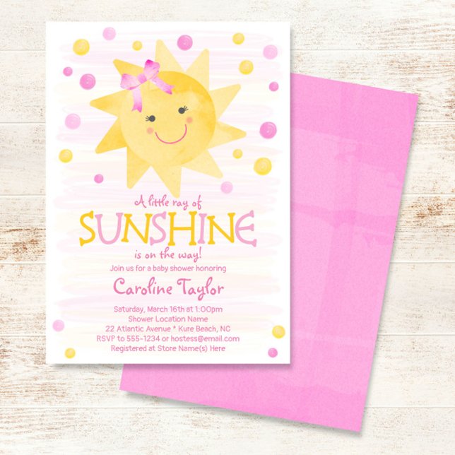 Kleiner Ray der Sonnenschein-Watercolor-Babydusche Einladung (Von Creator hochgeladen)