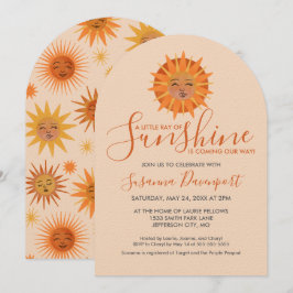 Kleiner Ray der Sonnenschein-Watercolor-Babydusche Einladung