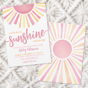 Kleiner Ray mit der Baby-Dusche der Sunshine Girl Einladung