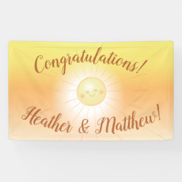 Kleiner Ray mit Sonnenschein-Baby-Dusche Banner