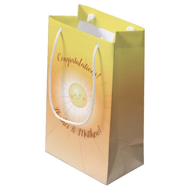 Kleiner Ray mit Sonnenschein-Baby-Dusche Kleine Geschenktüte (Rückseite Schrägansicht)
