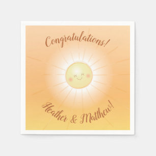 Kleiner Ray mit Sonnenschein-Baby-Dusche Serviette