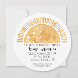 Kleiner Ray Sun Watercolor Babydusche Einladung