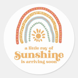 Kleiner Ray von Sunshine Boho Rainbow Baby Shower Runder Aufkleber