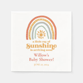 Kleiner Ray von Sunshine Boho Rainbow Baby Shower Serviette