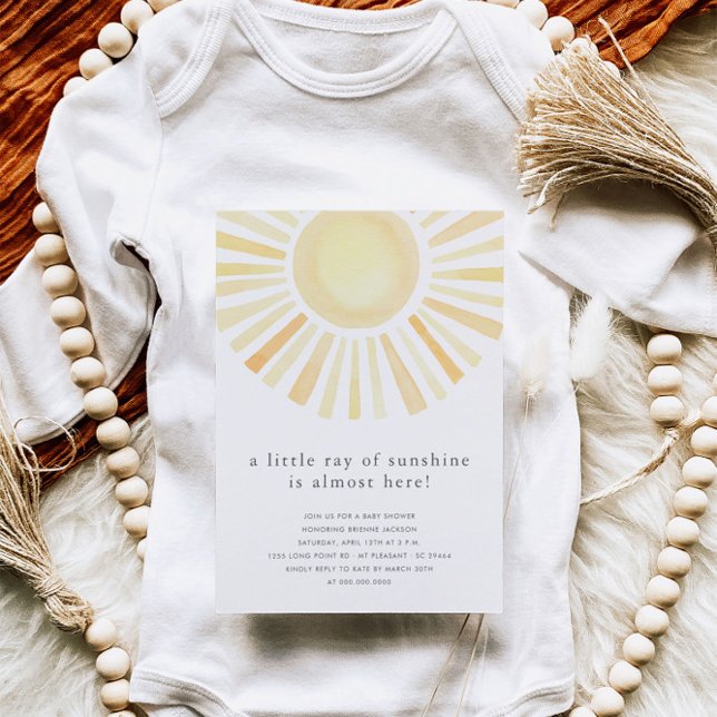 Kleiner Ray von Sunshine Boho Sun Yellow Baby Dusc Einladung (Von Creator hochgeladen)