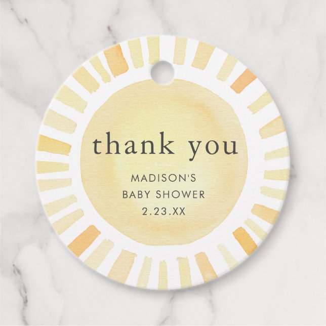 Kleiner Ray von Sunshine Boho Sun Yellow Baby Dusc Geschenkanhänger (Vorderseite)