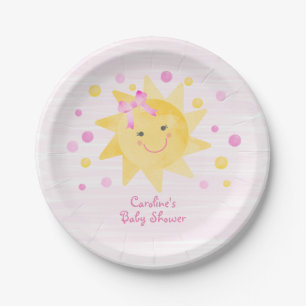 Kleiner Ray von Sunshine Pink Yellow Baby Dusche Pappteller