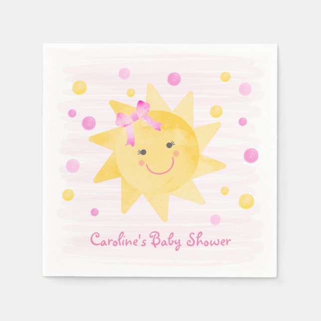 Kleiner Ray von Sunshine Pink Yellow Baby Dusche Serviette (Vorderseite)