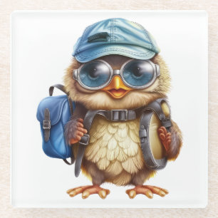 Kleiner Reisender - Kid Owl mit Rucksack Glasuntersetzer