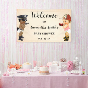 Kleiner Rekrut auf dem Weg Willkommen Baby Shower Banner