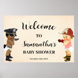 Kleiner Rekrut auf dem Weg Willkommen Baby Shower Poster