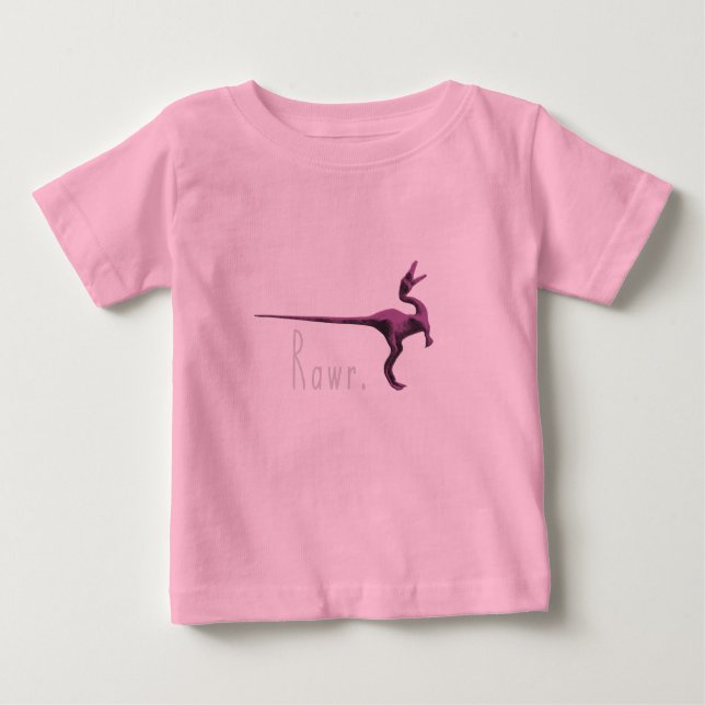 Kleiner rosa Dinosaurier Baby T-shirt (Vorderseite)