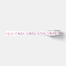 Kleiner rosa Schmetterlings-personalisierter Satin Satinband