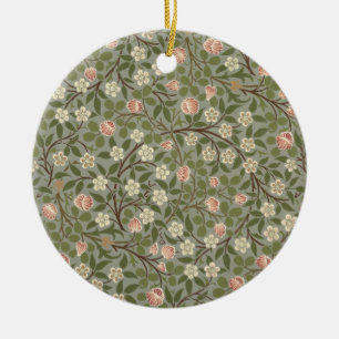 Kleiner rosa und weißer Blumentapetenentwurf Keramik Ornament