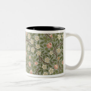 Kleiner rosa und weißer Blumentapetenentwurf Zweifarbige Tasse