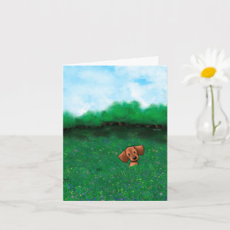 Kleiner roter Dachshund-Hund Karte