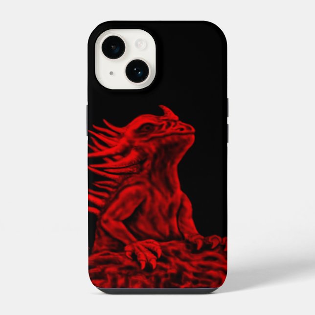 Kleiner roter Drache iPhone 14 Hülle (Rückseite)