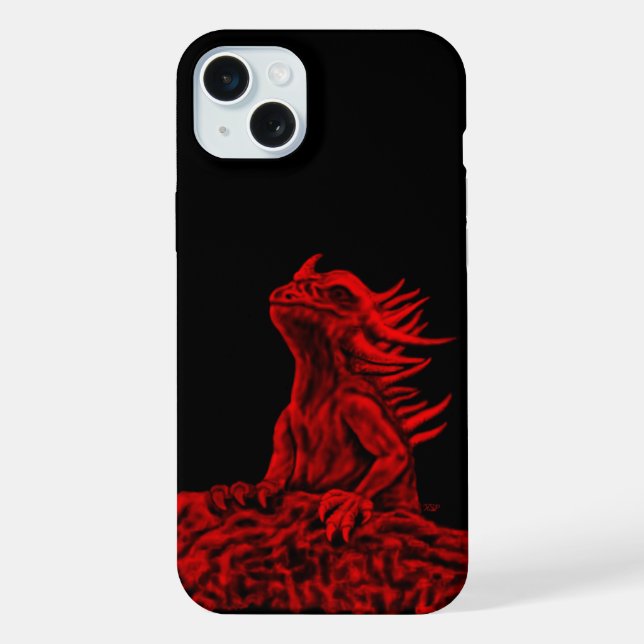 Kleiner roter Drache iPhone 15 Plus Hülle (Rückseite)