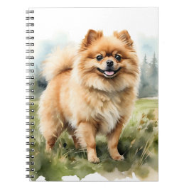 KLEINER ROTER FLUFFEN SPITZ PUPPY HUND NOTIZBLOCK
