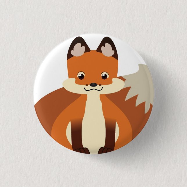 Kleiner roter Fox-Knopf Button (Vorderseite)
