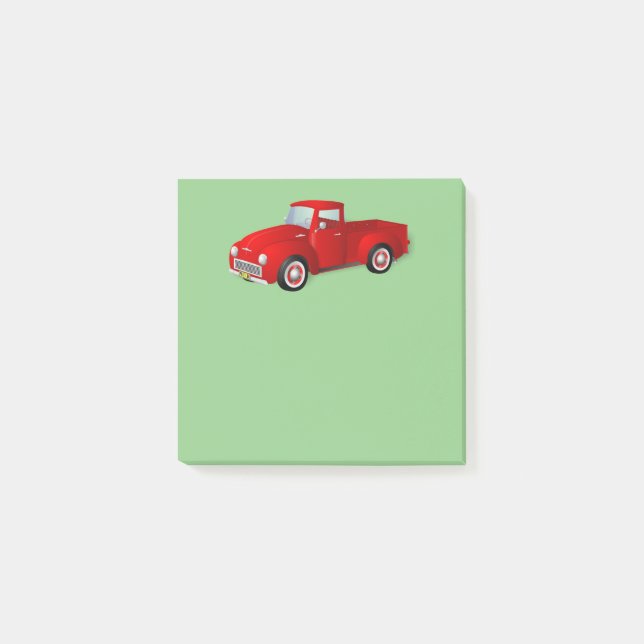 Kleiner roter LKW Post-it Klebezettel (Vorderseite)