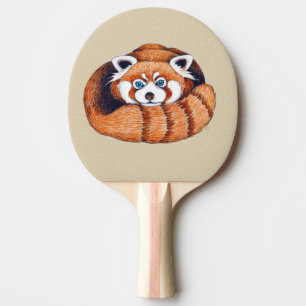 Kleiner roter Panda-Bär Tischtennis Schläger
