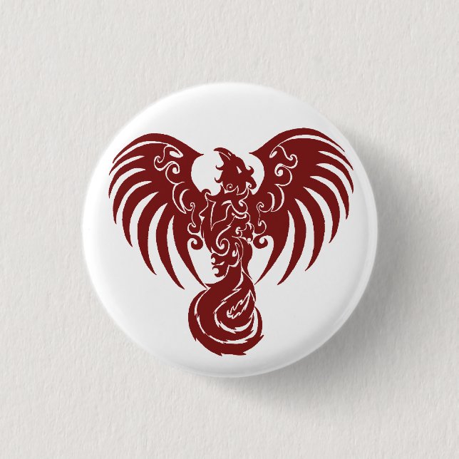 Kleiner roter Phoenix-Logoknopf Button (Vorderseite)