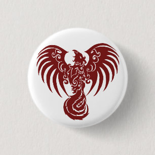 Kleiner roter Phoenix-Logoknopf Button