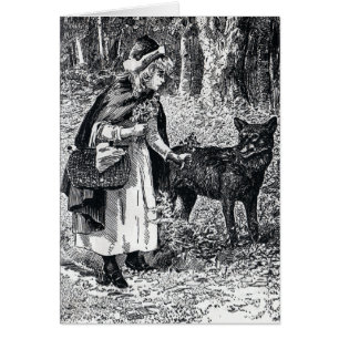 Kleiner roter Reithood, der Wolf in Holz verklamme