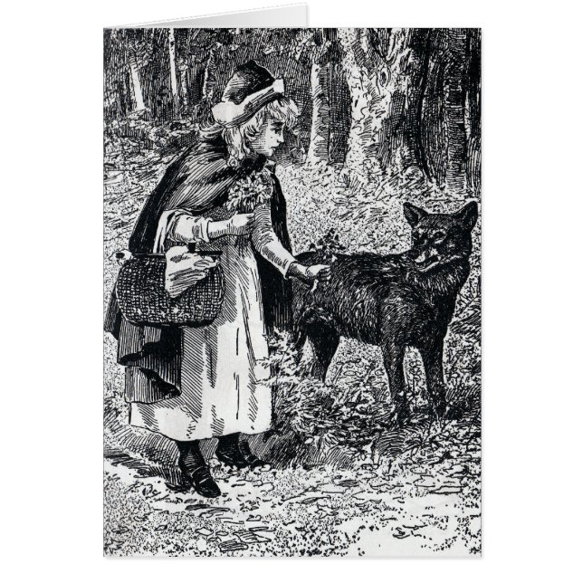 Kleiner roter Reithood, der Wolf in Holz verklamme (Vorne)