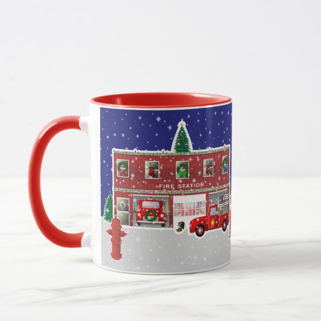Kleiner Rotfeuerzug und Feuerwehr Tasse (Links)