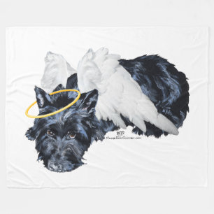 Kleiner ruhender Scottie Engel Fleecedecke