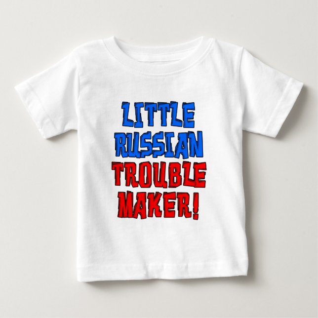 Kleiner russischer Trouble Maker Baby T-shirt (Vorderseite)