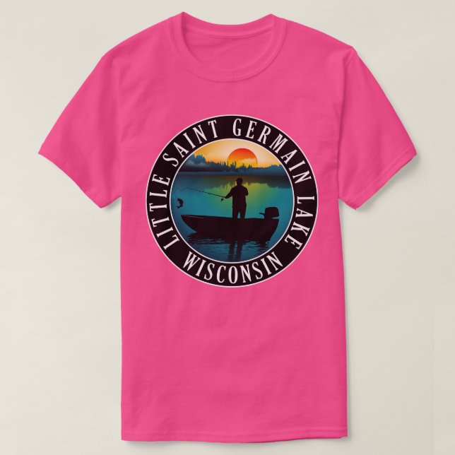 Kleiner Saint Germain Lake Wisconsin Fischerei T-Shirt (Design vorne)