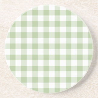 Kleiner Salbei und weißes Gingham Getränkeuntersetzer