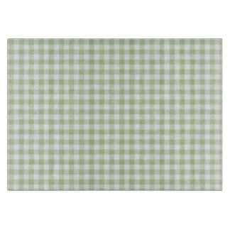 Kleiner Salbei und weißes Gingham Schneidebrett