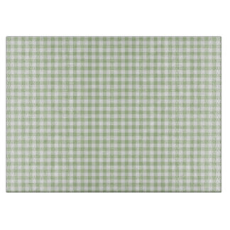 Kleiner Salbei und weißes Gingham Schneidebrett