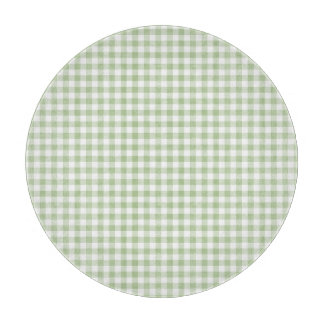 Kleiner Salbei und weißes Gingham Schneidebrett