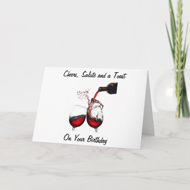 KLEINER, SALUTE UND TOSTUAST AM BIRTHTAG KARTE (Vorderseite)