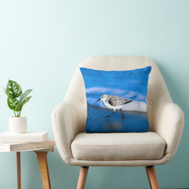 Kleiner Sanderling-Vogel auf See Kissen