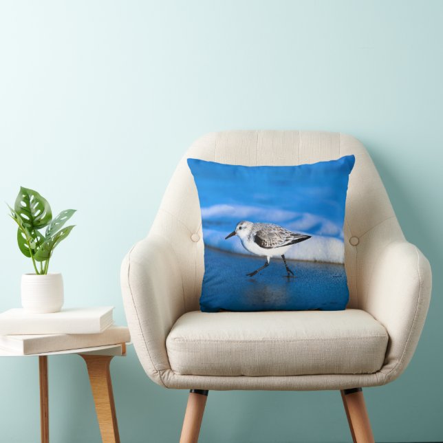 Kleiner Sanderling-Vogel auf See Kissen (Stuhl )