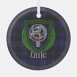 Kleiner schottischer Clan-Tartan und -Wappen Ornament Aus Glas