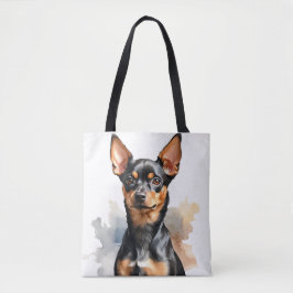 KLEINER SCHWARZ- UND TAN MINIATURPINSCHER PUPPENHU TASCHE